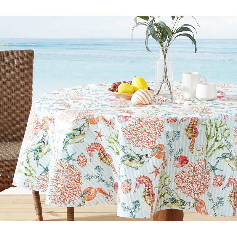 Dovecove Vinyl Round Tablecloth With Flannel Backing | Wayfair